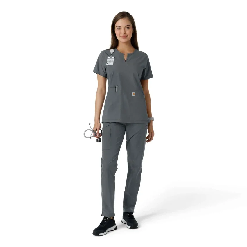 Force Essentials Tunika-Obershirt für Damen mit U-Ausschnitt und Strick-Einsätzen