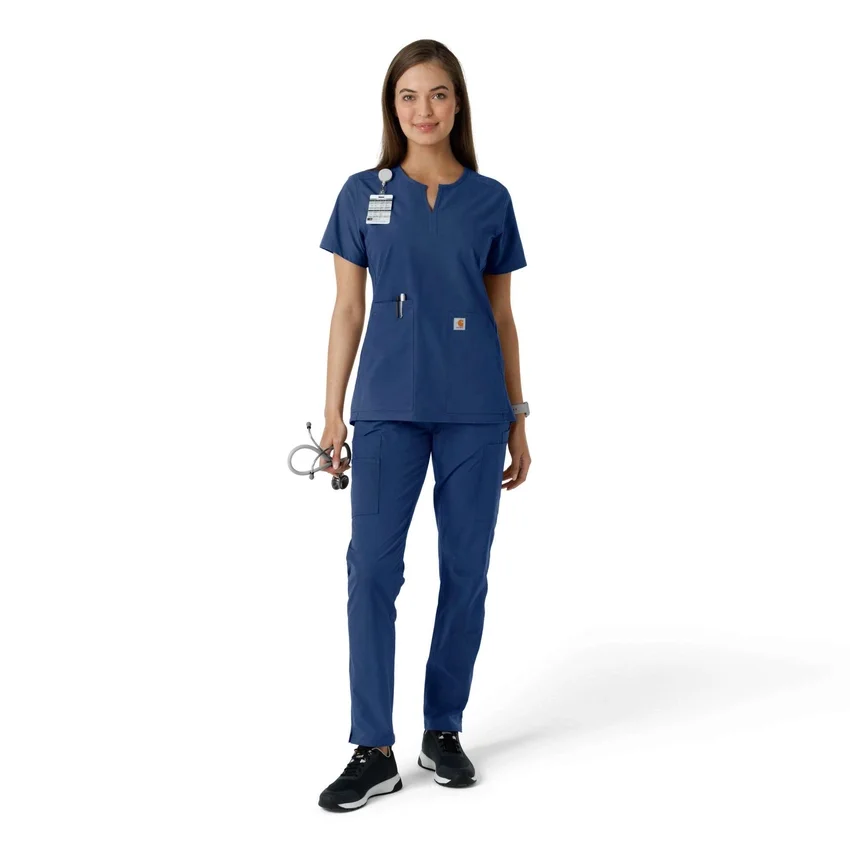 Force Essentials Tunika-Obershirt für Damen mit U-Ausschnitt und Strick-Einsätzen