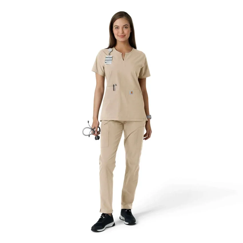 Force Essentials Tunika-Obershirt für Damen mit U-Ausschnitt und Strick-Einsätzen