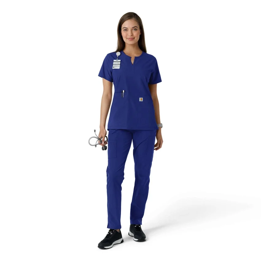 Force Essentials Tunika-Obershirt für Damen mit U-Ausschnitt und Strick-Einsätzen