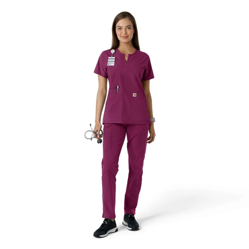 Force Essentials Tunika-Obershirt für Damen mit U-Ausschnitt und Strick-Einsätzen