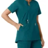 Force Essentials Tunika-Obershirt für Damen mit U-Ausschnitt und Strick-Einsätzen