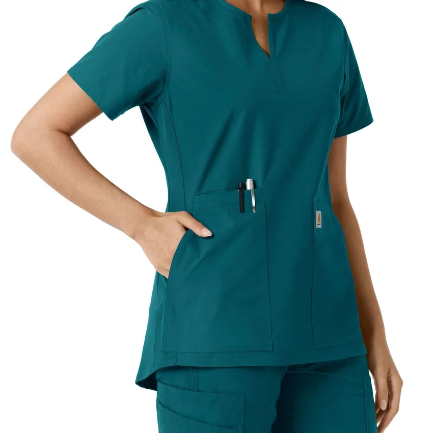 Force Essentials Tunika-Obershirt für Damen mit U-Ausschnitt und Strick-Einsätzen