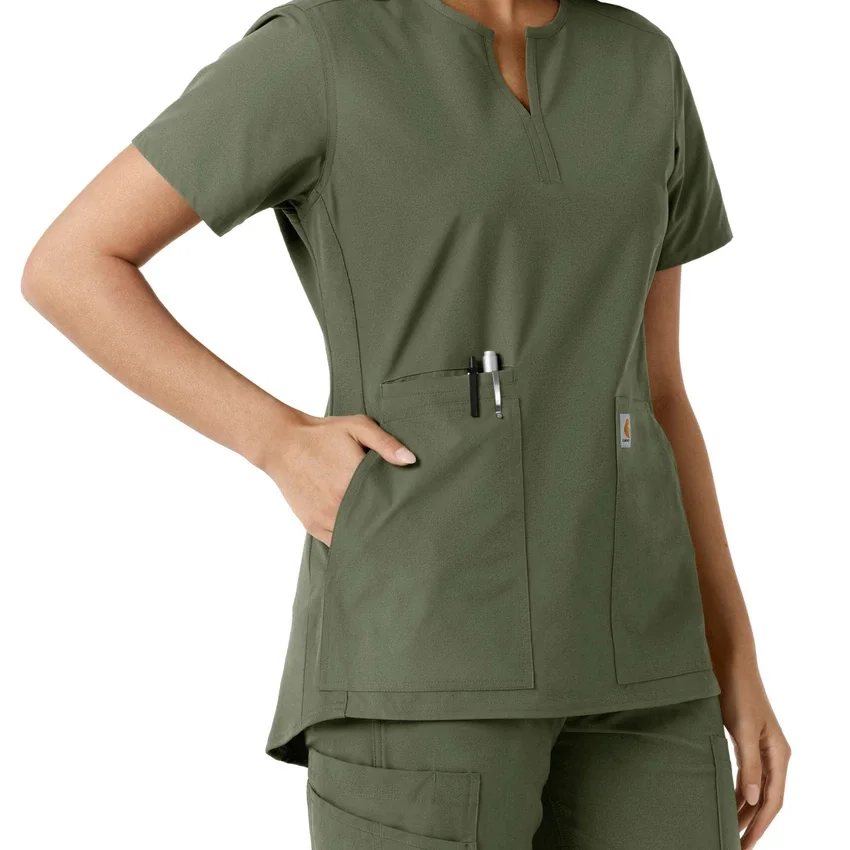 Force Essentials Tunika-Obershirt für Damen mit U-Ausschnitt und Strick-Einsätzen