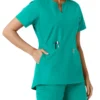 Force Essentials Tunika-Obershirt für Damen mit U-Ausschnitt und Strick-Einsätzen