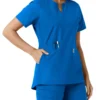 Force Essentials Tunika-Obershirt für Damen mit U-Ausschnitt und Strick-Einsätzen