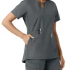 Force Essentials Tunika-Obershirt für Damen mit U-Ausschnitt und Strick-Einsätzen