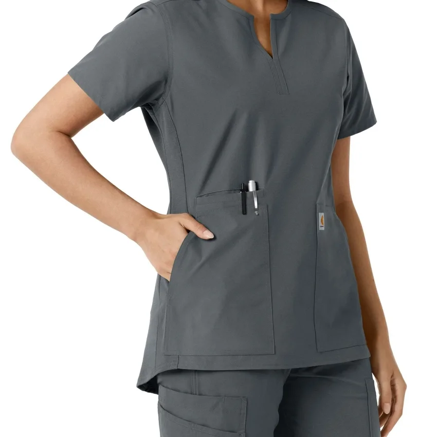 Force Essentials Tunika-Obershirt für Damen mit U-Ausschnitt und Strick-Einsätzen