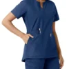 Force Essentials Tunika-Obershirt für Damen mit U-Ausschnitt und Strick-Einsätzen