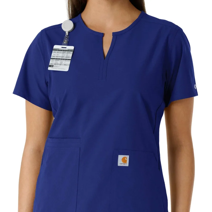 Force Essentials Tunika-Obershirt für Damen mit U-Ausschnitt und Strick-Einsätzen