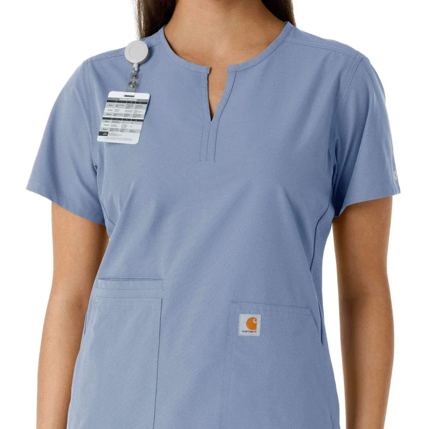 Force Essentials Tunika-Obershirt für Damen mit U-Ausschnitt und Strick-Einsätzen