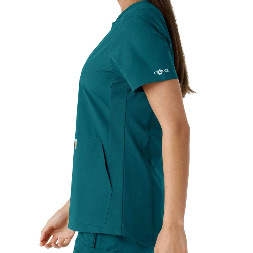 Force Essentials Tunika-Obershirt für Damen mit U-Ausschnitt und Strick-Einsätzen
