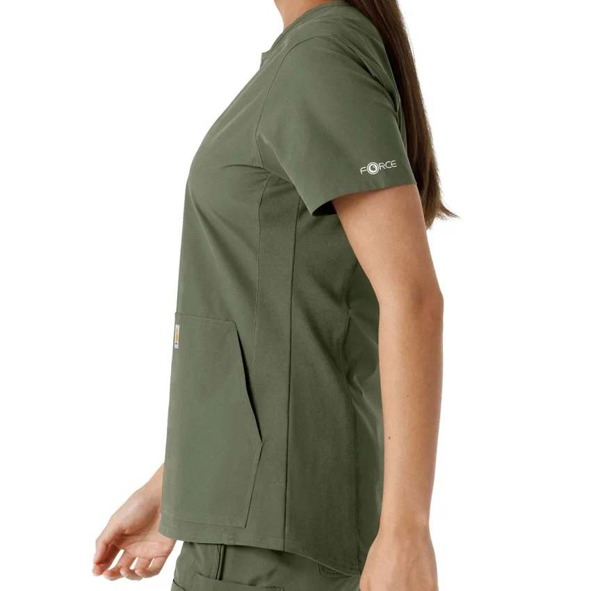 Force Essentials Tunika-Obershirt für Damen mit U-Ausschnitt und Strick-Einsätzen