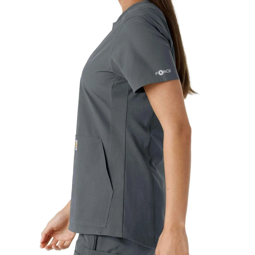 Force Essentials Tunika-Obershirt für Damen mit U-Ausschnitt und Strick-Einsätzen