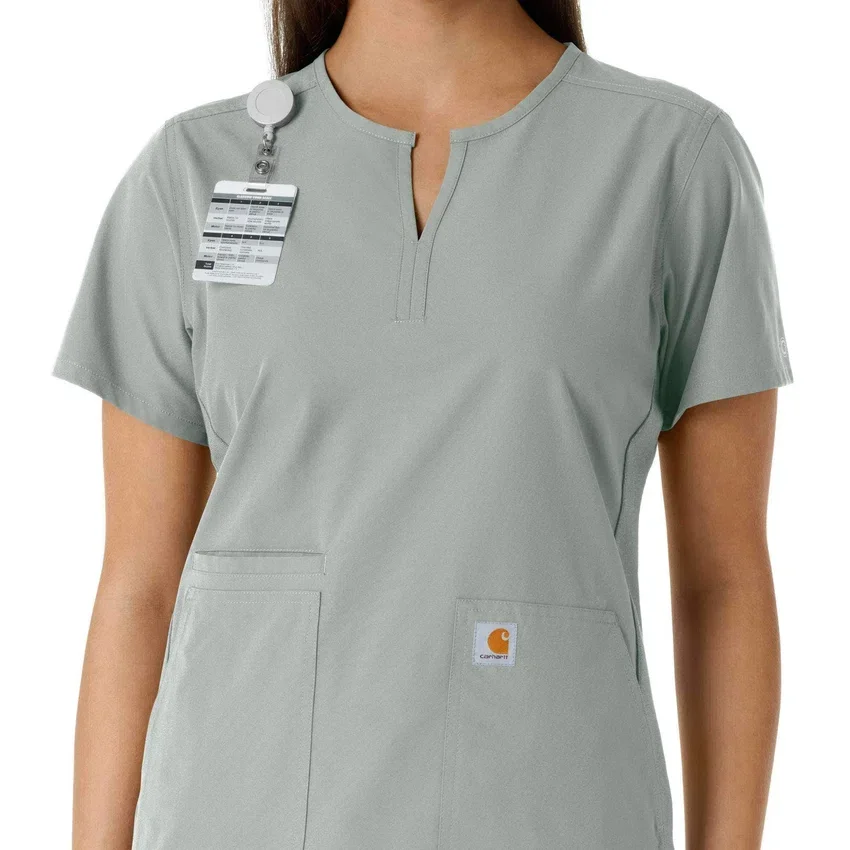 Force Essentials Tunika-Obershirt für Damen mit U-Ausschnitt und Strick-Einsätzen
