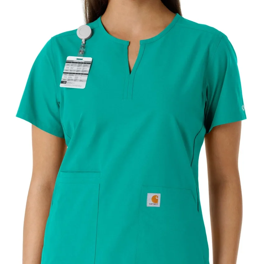 Force Essentials Tunika-Obershirt für Damen mit U-Ausschnitt und Strick-Einsätzen