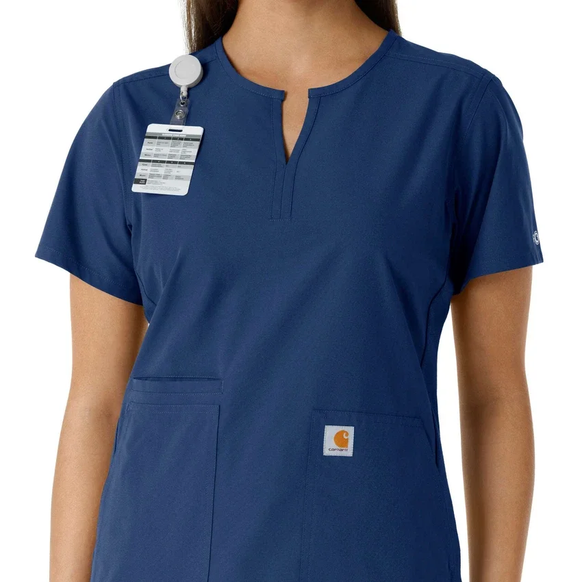 Force Essentials Tunika-Obershirt für Damen mit U-Ausschnitt und Strick-Einsätzen