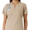 Force Essentials Tunika-Obershirt für Damen mit U-Ausschnitt und Strick-Einsätzen
