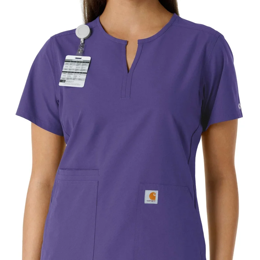 Force Essentials Tunika-Obershirt für Damen mit U-Ausschnitt und Strick-Einsätzen
