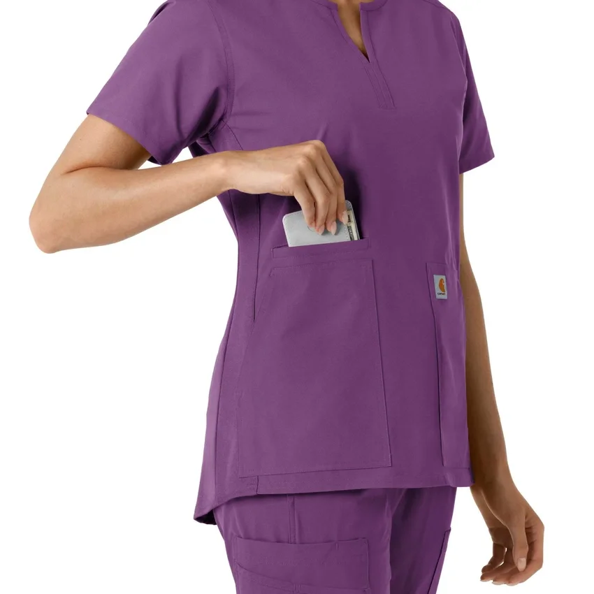 Force Essentials Tunika-Obershirt für Damen mit U-Ausschnitt und Strick-Einsätzen