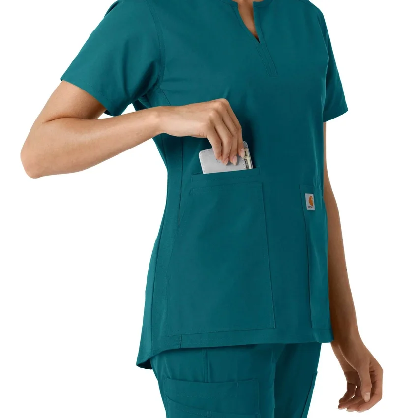 Force Essentials Tunika-Obershirt für Damen mit U-Ausschnitt und Strick-Einsätzen
