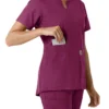 Force Essentials Tunika-Obershirt für Damen mit U-Ausschnitt und Strick-Einsätzen