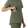 Force Essentials Tunika-Obershirt für Damen mit U-Ausschnitt und Strick-Einsätzen