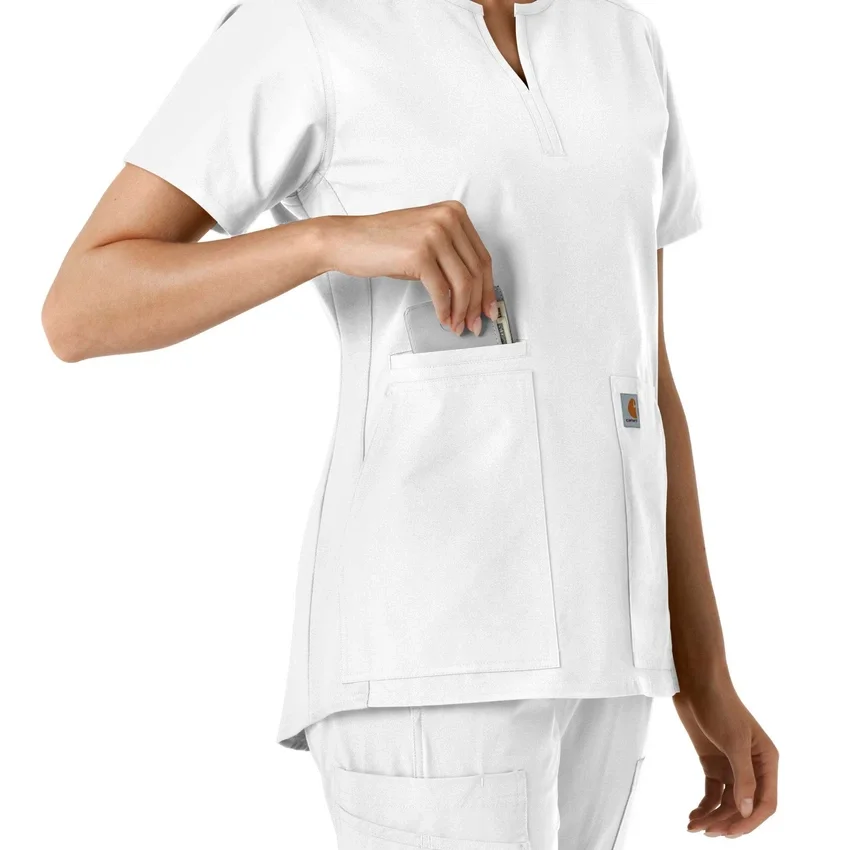 Force Essentials Tunika-Obershirt für Damen mit U-Ausschnitt und Strick-Einsätzen