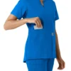 Force Essentials Tunika-Obershirt für Damen mit U-Ausschnitt und Strick-Einsätzen