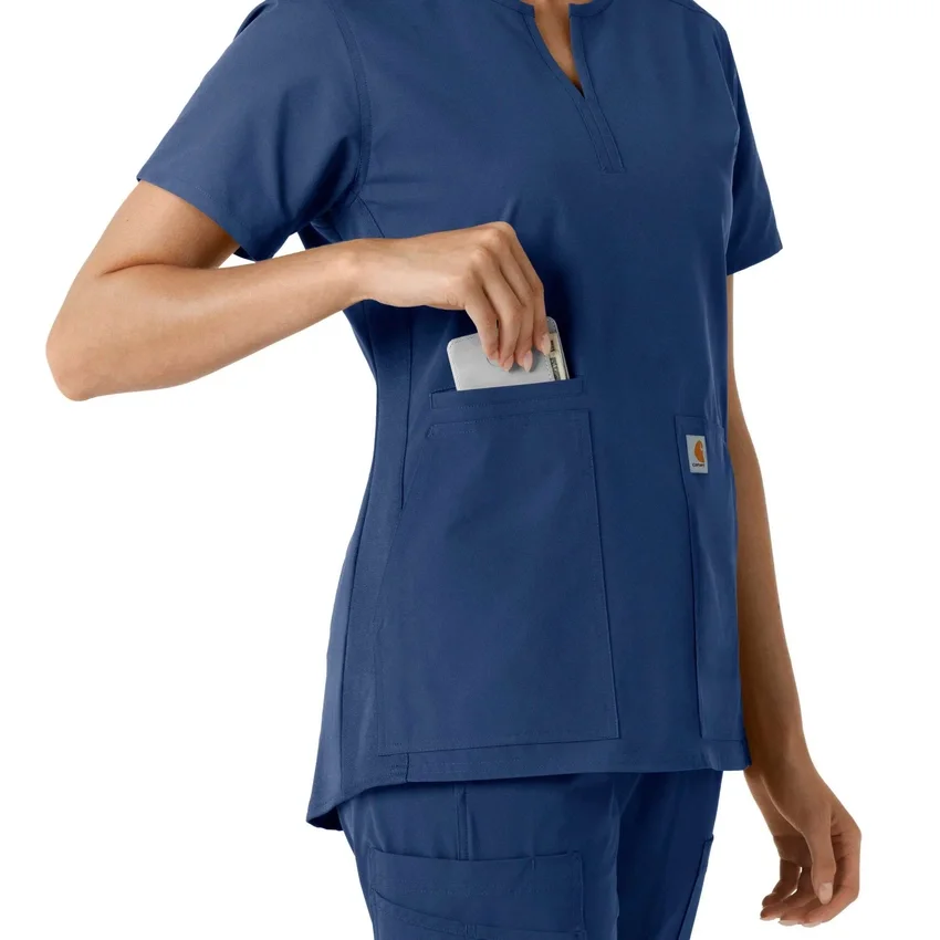 Force Essentials Tunika-Obershirt für Damen mit U-Ausschnitt und Strick-Einsätzen
