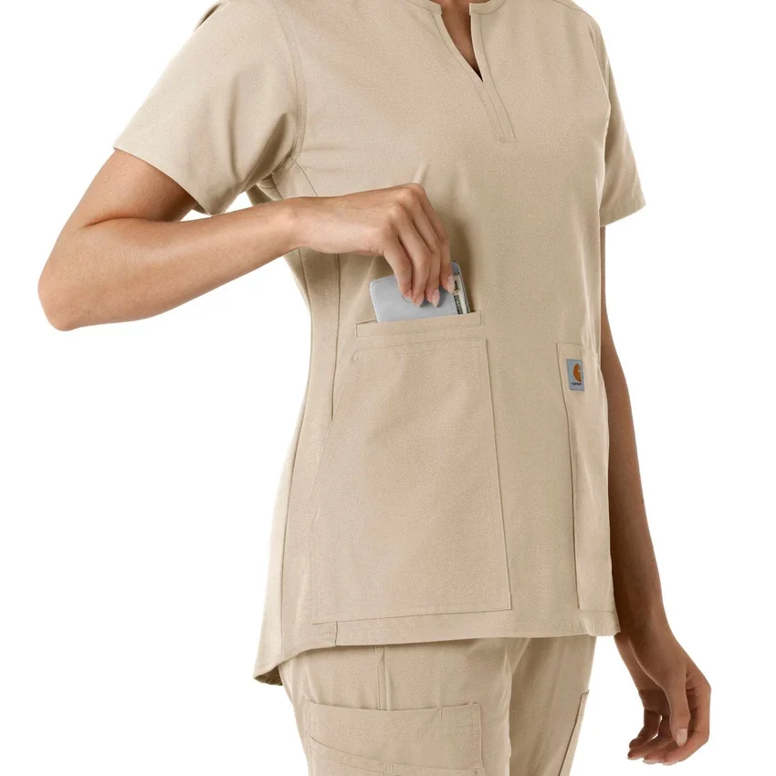Force Essentials Tunika-Obershirt für Damen mit U-Ausschnitt und Strick-Einsätzen