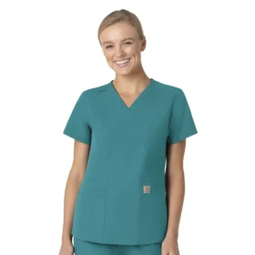 Force Essentials V-Ausschnitt-Krankenhausbluse für Damen