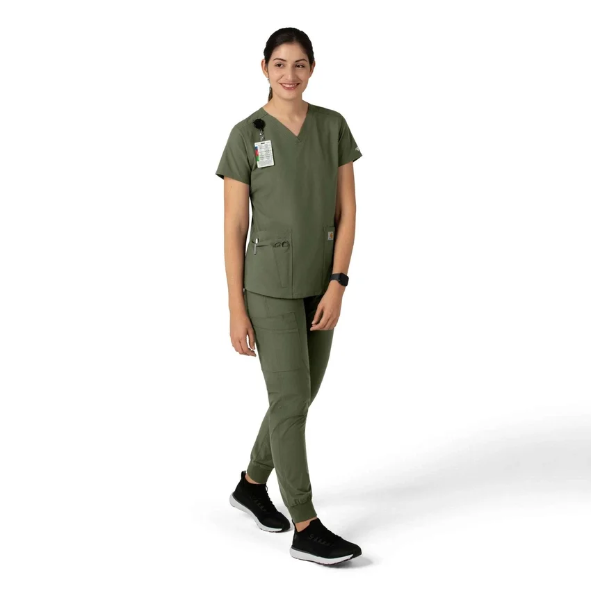 Force Essentials V-Ausschnitt-Krankenhausbluse für Damen