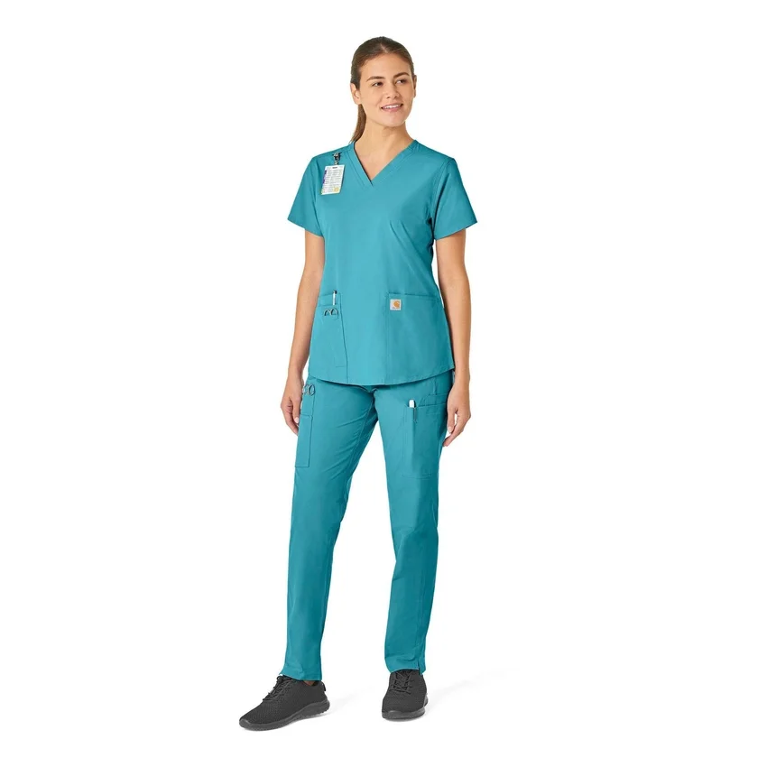 Force Essentials V-Ausschnitt-Krankenhausbluse für Damen