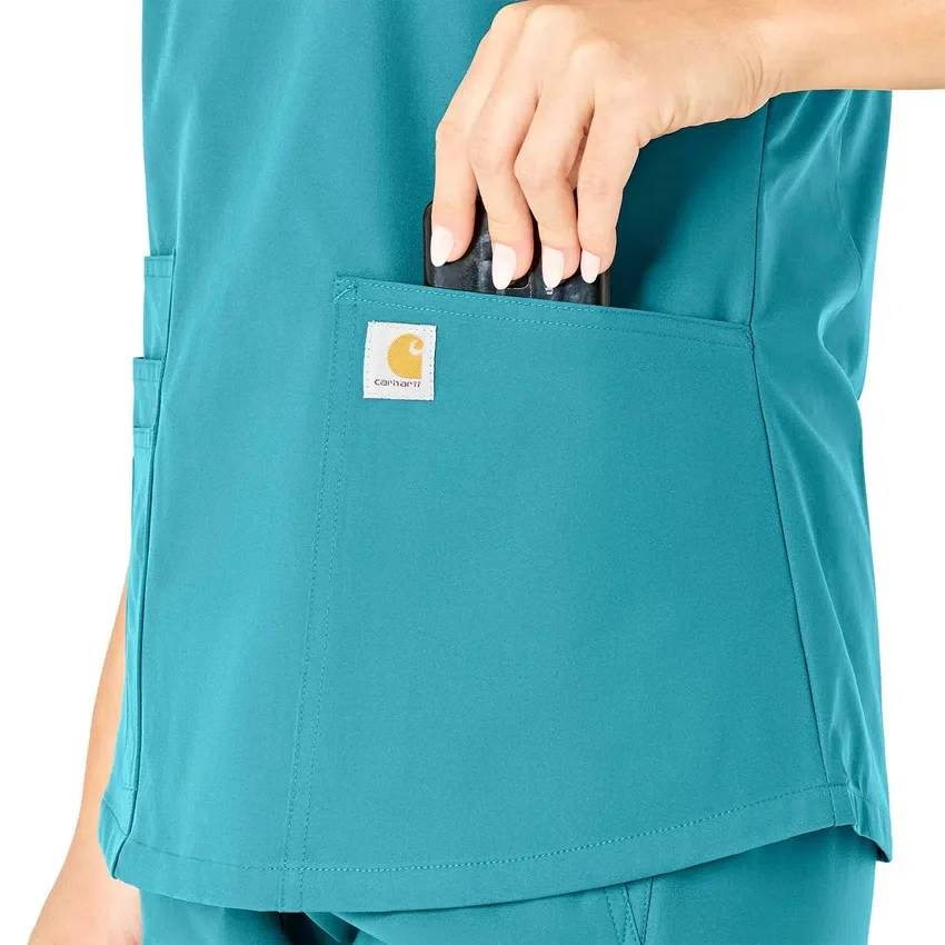 Force Essentials V-Ausschnitt-Krankenhausbluse für Damen