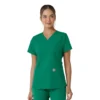 Force Essentials V-Ausschnitt-Scrub-Oberteil für Damen mit Strick-Einsätzen