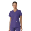Force Essentials V-Ausschnitt-Scrub-Oberteil für Damen mit Strick-Einsätzen