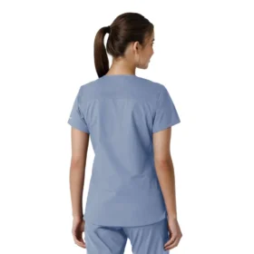Force Essentials V-Ausschnitt-Scrub-Oberteil für Damen mit Strick-Einsätzen