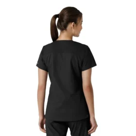 Force Essentials V-Ausschnitt-Scrub-Oberteil für Damen mit Strick-Einsätzen