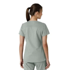Force Essentials V-Ausschnitt-Scrub-Oberteil für Damen mit Strick-Einsätzen