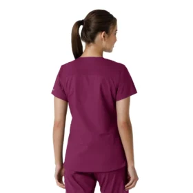Force Essentials V-Ausschnitt-Scrub-Oberteil für Damen mit Strick-Einsätzen