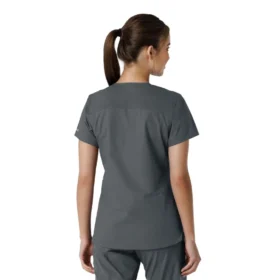 Force Essentials V-Ausschnitt-Scrub-Oberteil für Damen mit Strick-Einsätzen