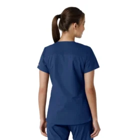 Force Essentials V-Ausschnitt-Scrub-Oberteil für Damen mit Strick-Einsätzen