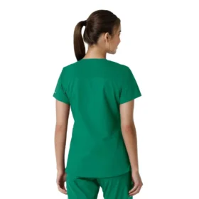 Force Essentials V-Ausschnitt-Scrub-Oberteil für Damen mit Strick-Einsätzen