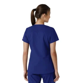 Force Essentials V-Ausschnitt-Scrub-Oberteil für Damen mit Strick-Einsätzen
