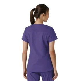 Force Essentials V-Ausschnitt-Scrub-Oberteil für Damen mit Strick-Einsätzen