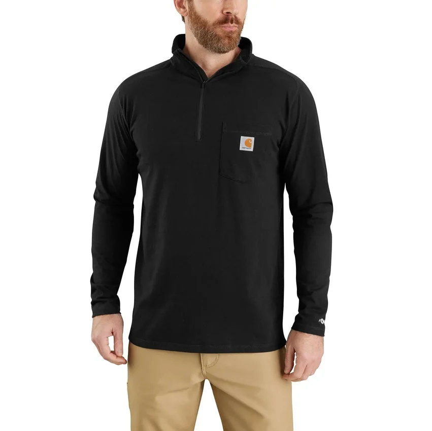 Force Langarm-Pullover für Herren mit Viertelreissverschluss und feuchtigkeitsableitender Funktion