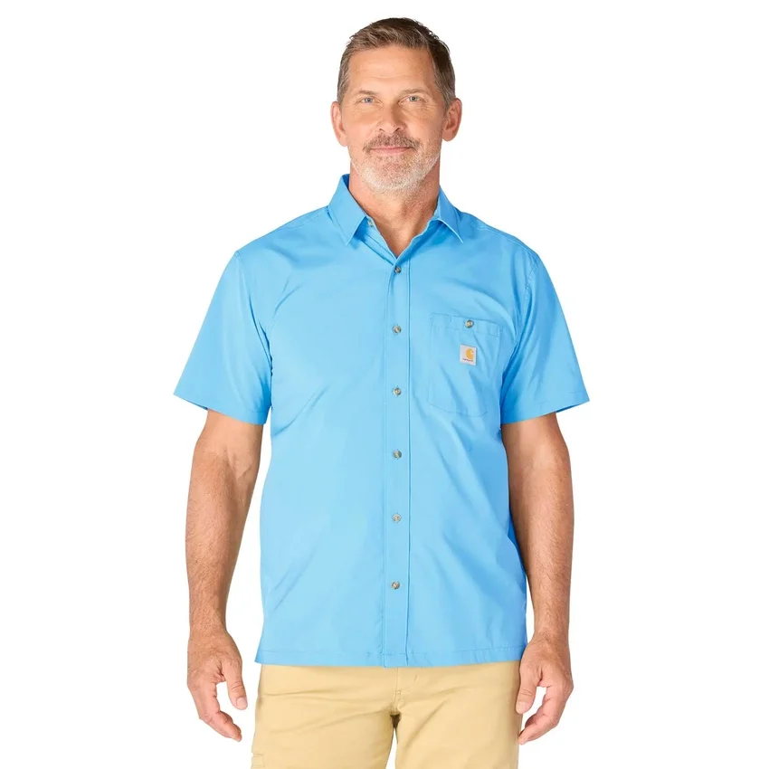 Force Sun Defender™ gewebtes Kurzarmhemd für Herren in lockerer Passform – Sonnenschutz-Hemden