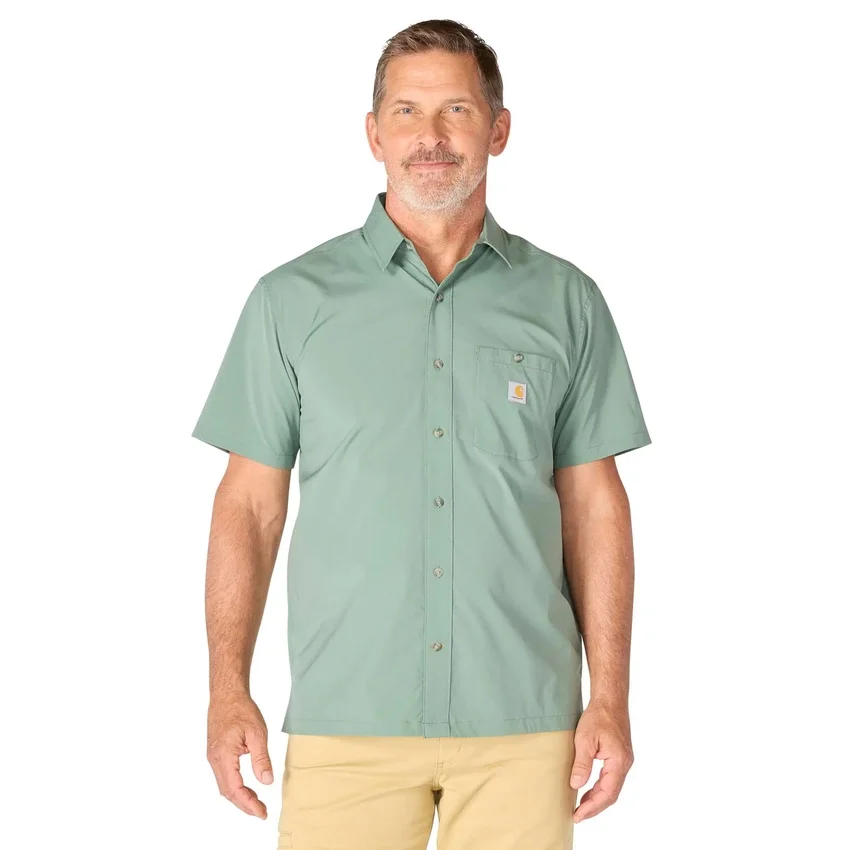 Force Sun Defender™ gewebtes Kurzarmhemd für Herren in lockerer Passform – Sonnenschutz-Hemden