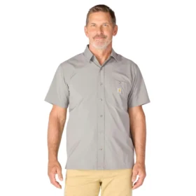 Force Sun Defender™ gewebtes Kurzarmhemd für Herren in lockerer Passform – Sonnenschutz-Hemden